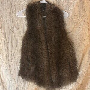 Ella Moss Lyla Faux Fur Wool Blend Vest Size XS/S
